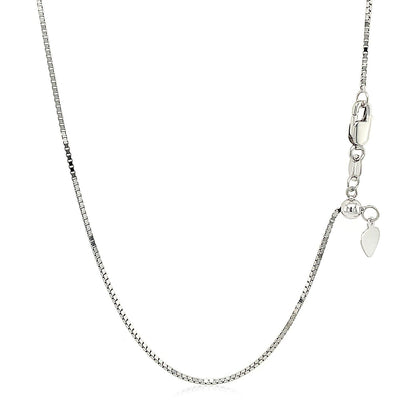 Cadena veneciana ajustable de oro blanco de 10 quilates de 0.85 mm