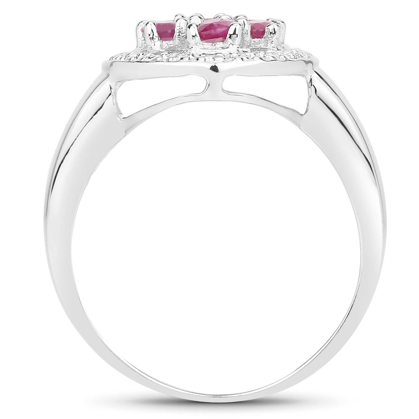 Anillo de plata de ley .925 con rubí auténtico de 1.54 quilates