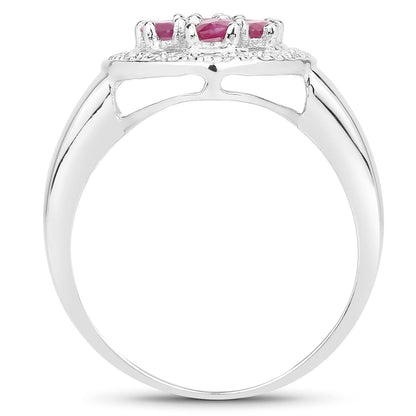 Anillo de plata de ley .925 con rubí auténtico de 1.54 quilates