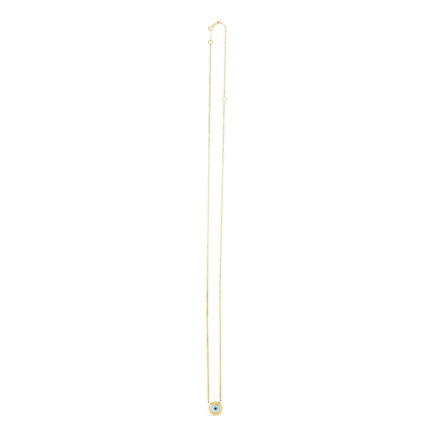 Gargantilla de ojo turco de nácar de oro amarillo de 14k