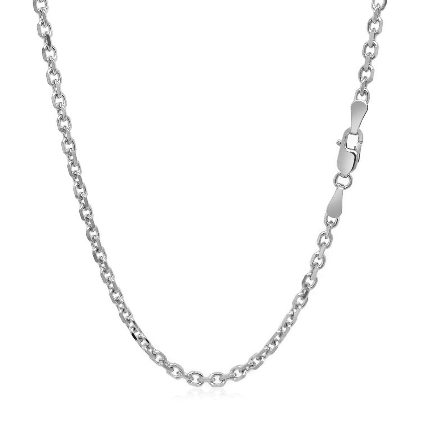 Cadena de eslabones de cable de oro blanco de 14k con corte de diamante (2.60 mm)