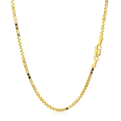 Cadena semi sólida de oro amarillo de 14k de 1,6mm