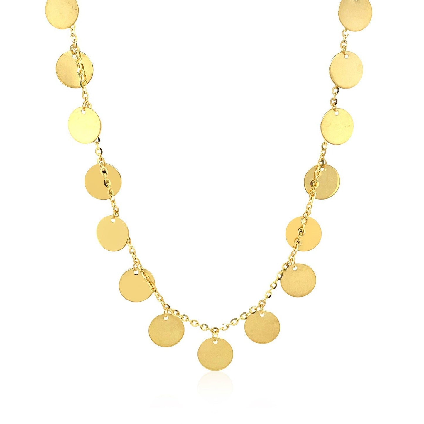 Gargantilla con Discos Pulidos en Oro Amarillo de 14k