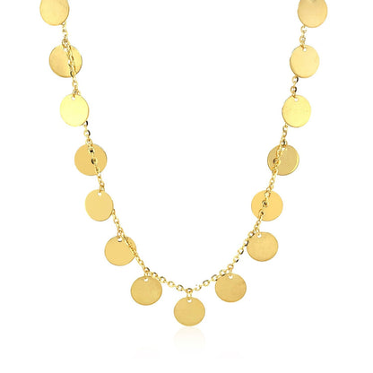 Gargantilla con Discos Pulidos en Oro Amarillo de 14k