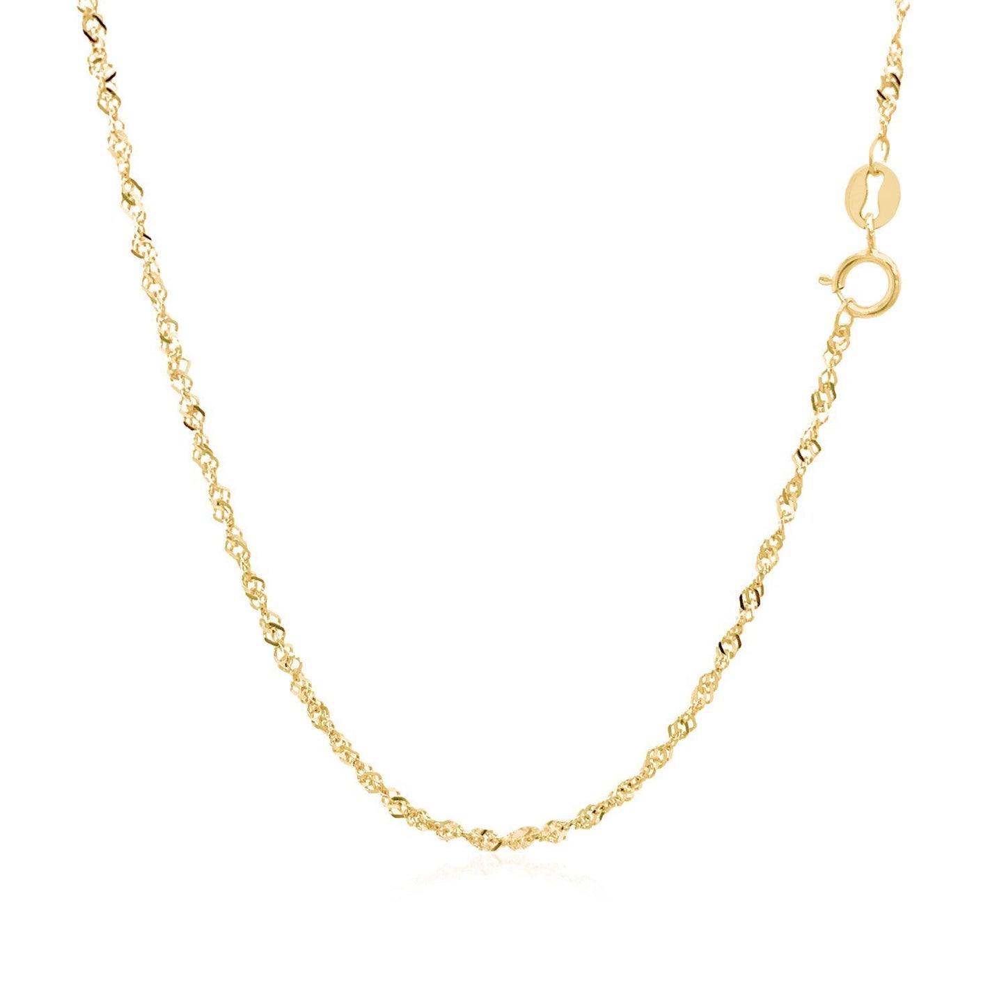 Cadena Singapur de oro amarillo de 14k y 1.5mm