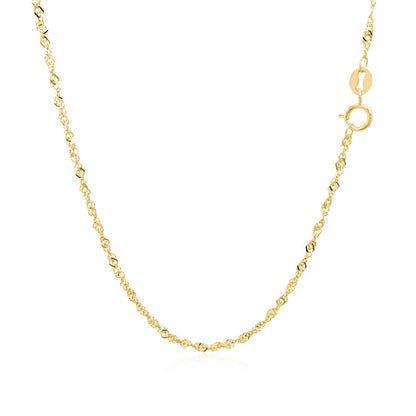 Cadena Singapur de oro amarillo de 14k y 1.5mm