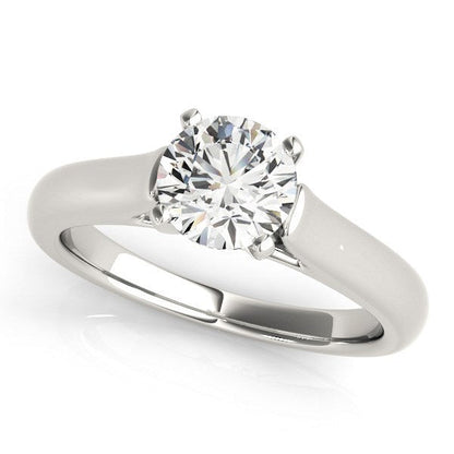 Anillo de compromiso con diamante solitario de oro blanco de 14k diseño catedral (1 quilate peso total)