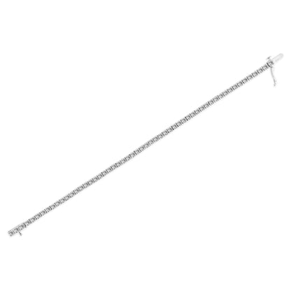 Pulsera clásica de tenis de oro blanco de 14 quilates con diamantes redondos cultivados en laboratorio de 5.00 quilates engastados en garras (color F-G, claridad VS2-SI1) - 7.25"