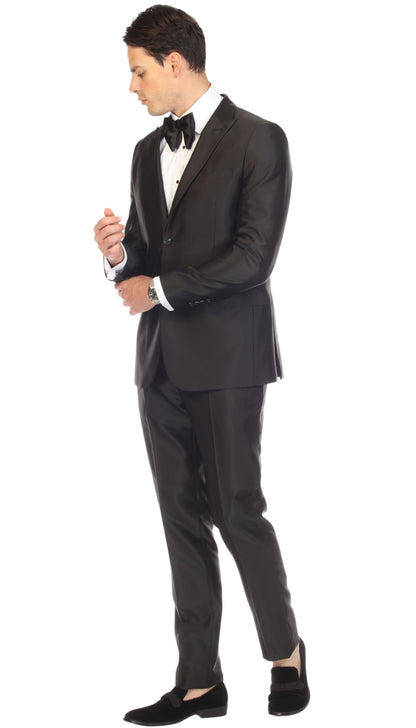 Oxford Black Sharkskin Slim Fit 2 Piece Suit