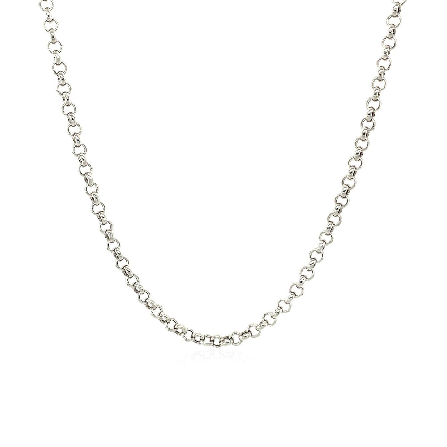 Cadena Rolo de Oro Blanco de 14k y 2.3mm