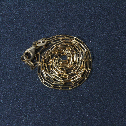 Cadena de eslabones ovalados finos de oro amarillo de 14K (1.5mm)
