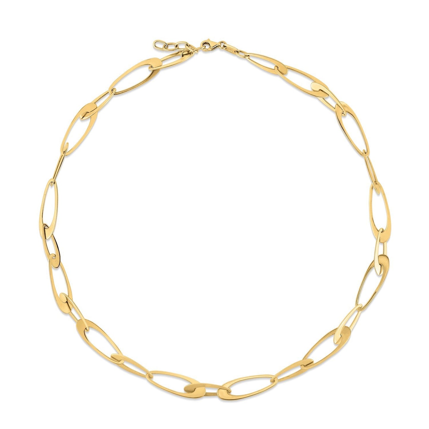 Gargantilla de eslabones ovalados italianos de oro amarillo de 14K
