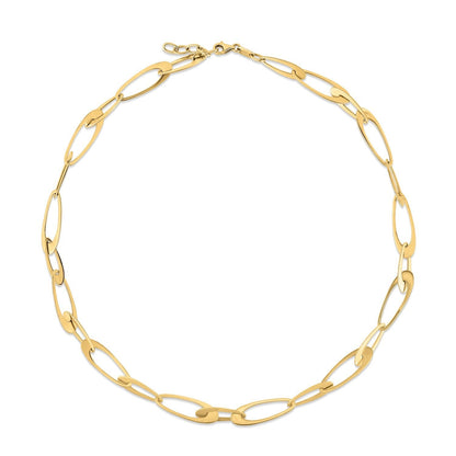 Gargantilla de eslabones ovalados italianos de oro amarillo de 14K