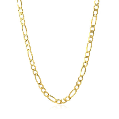 Cadena Eslabón Cubano Sólida de Oro Amarillo de 14k de 3.8mm