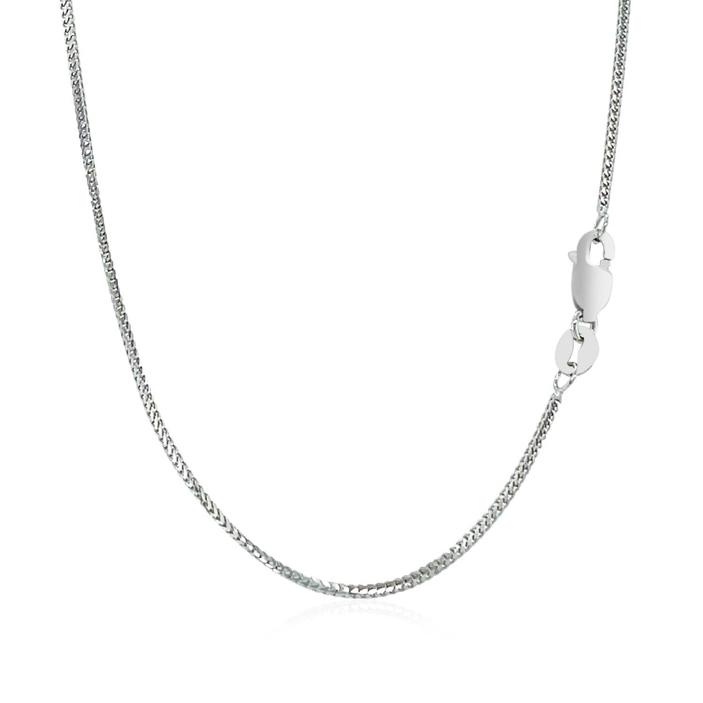 Cadena Franco de Oro Blanco de 14k y 0.9mm