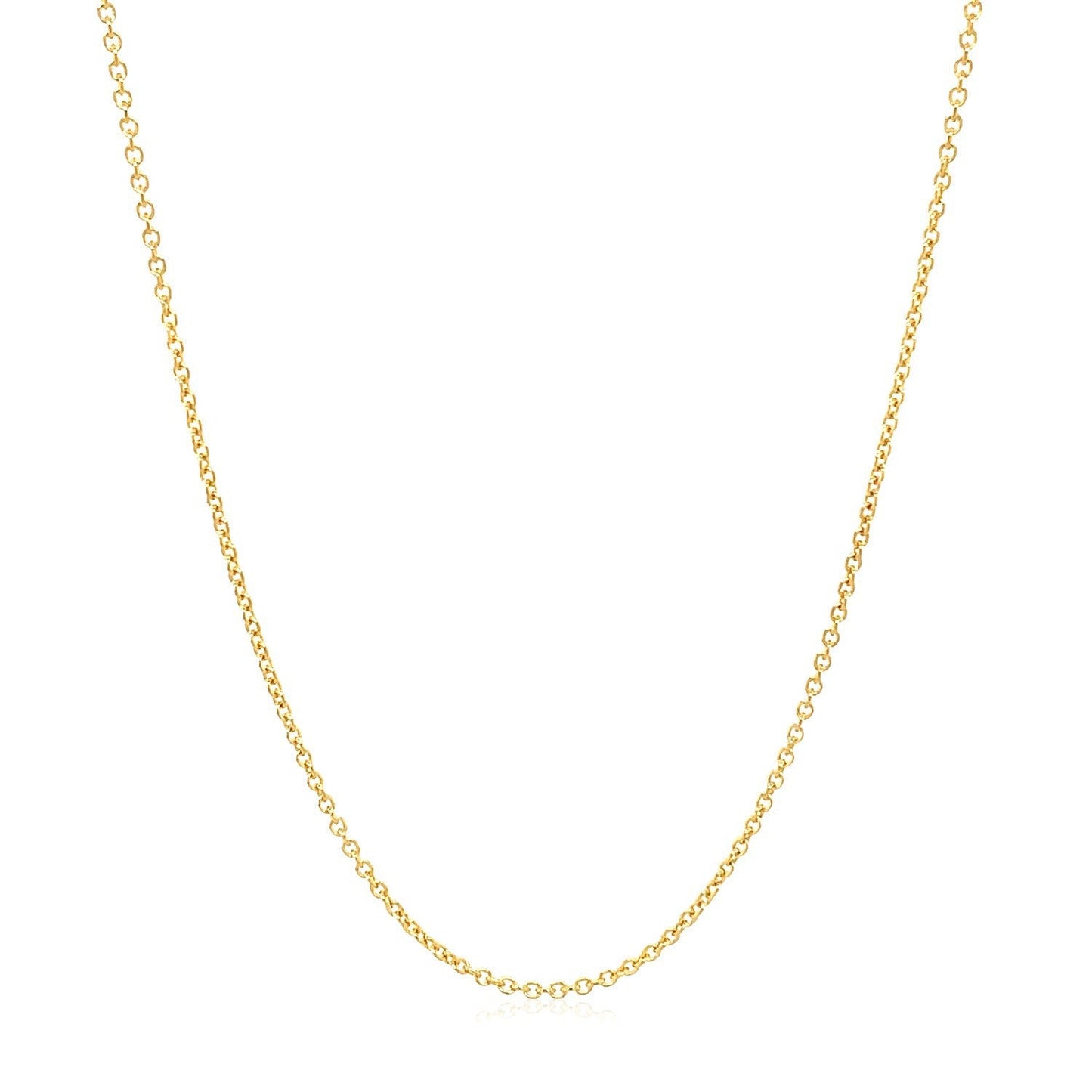 Cadena de Eslabones Redondos de Oro Amarillo de 14k de 1.2mm