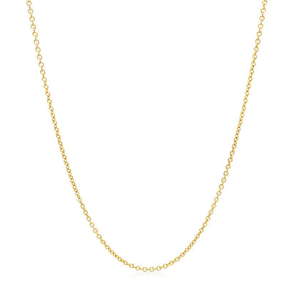Cadena de Eslabones Redondos de Oro Amarillo de 14k de 1.2mm