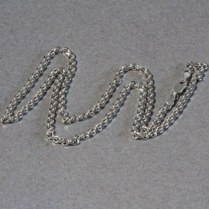 Cadena de eslabones de cable con corte de diamante de oro blanco de 14k (2.90 mm)