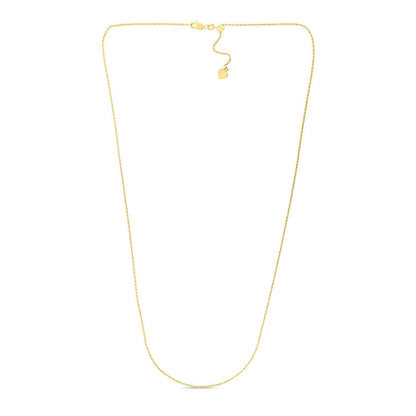 Cadena ajustable de oro amarillo de 14k de 1.0mm