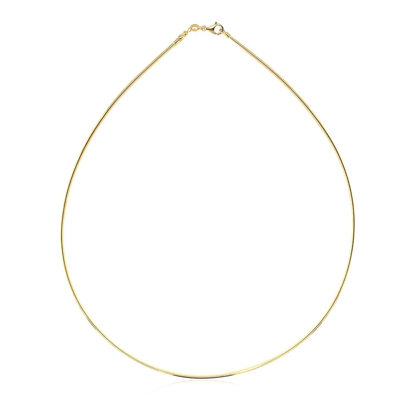Collar de oro amarillo de 14k estilo cadena Omega redonda