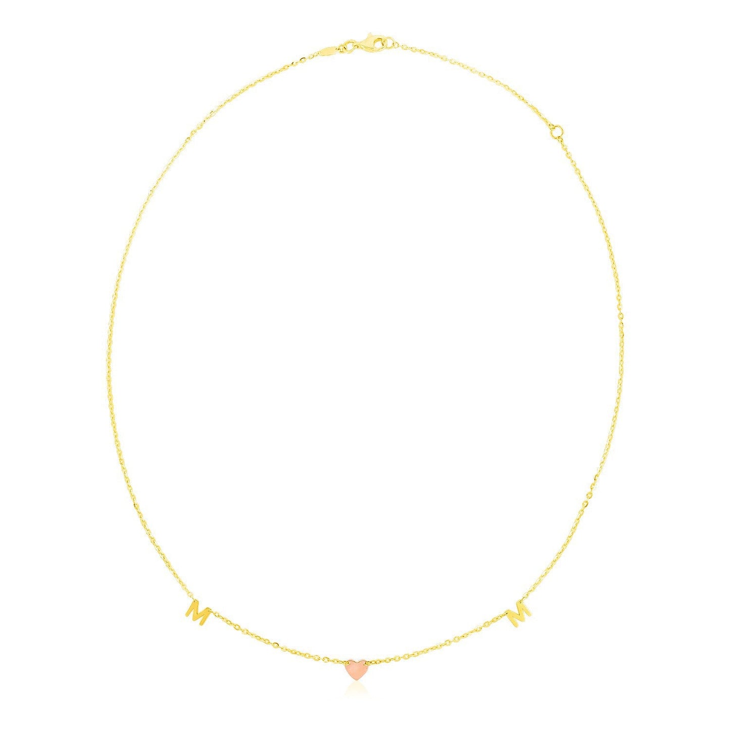 Collar de mamá en oro amarillo y rosa de 14k