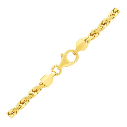 Cadena de cuerda sólida de oro amarillo de 14k con corte de diamante (4.00 mm)