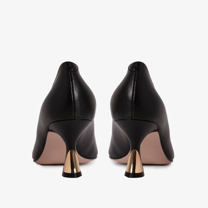 The Brunello Black Leather Pump Women Shoe