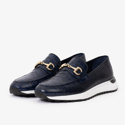 The Padova Navy Blue Leather Men Sneaker