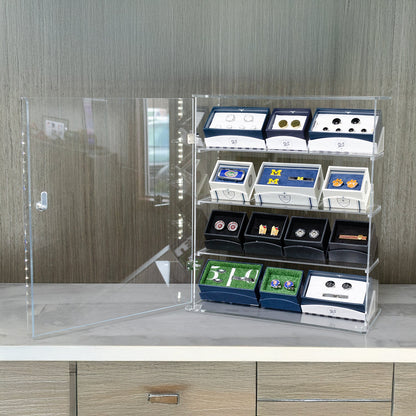 4 Shelf Acrylic Countertop Display Case with Security Cable