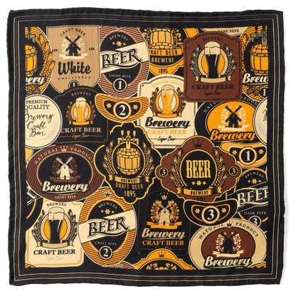 Pañuelo de Bolsillo Múltiple Negro para Aficionado a la Cerveza