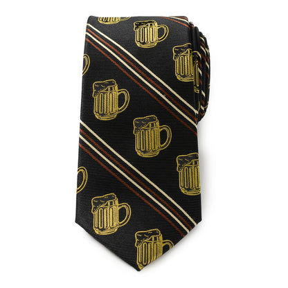Corbata para hombre con rayas negras de Aficionado a la cerveza
