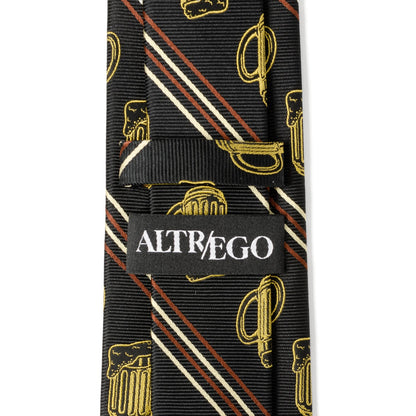 Corbata para hombre con rayas negras de Aficionado a la cerveza