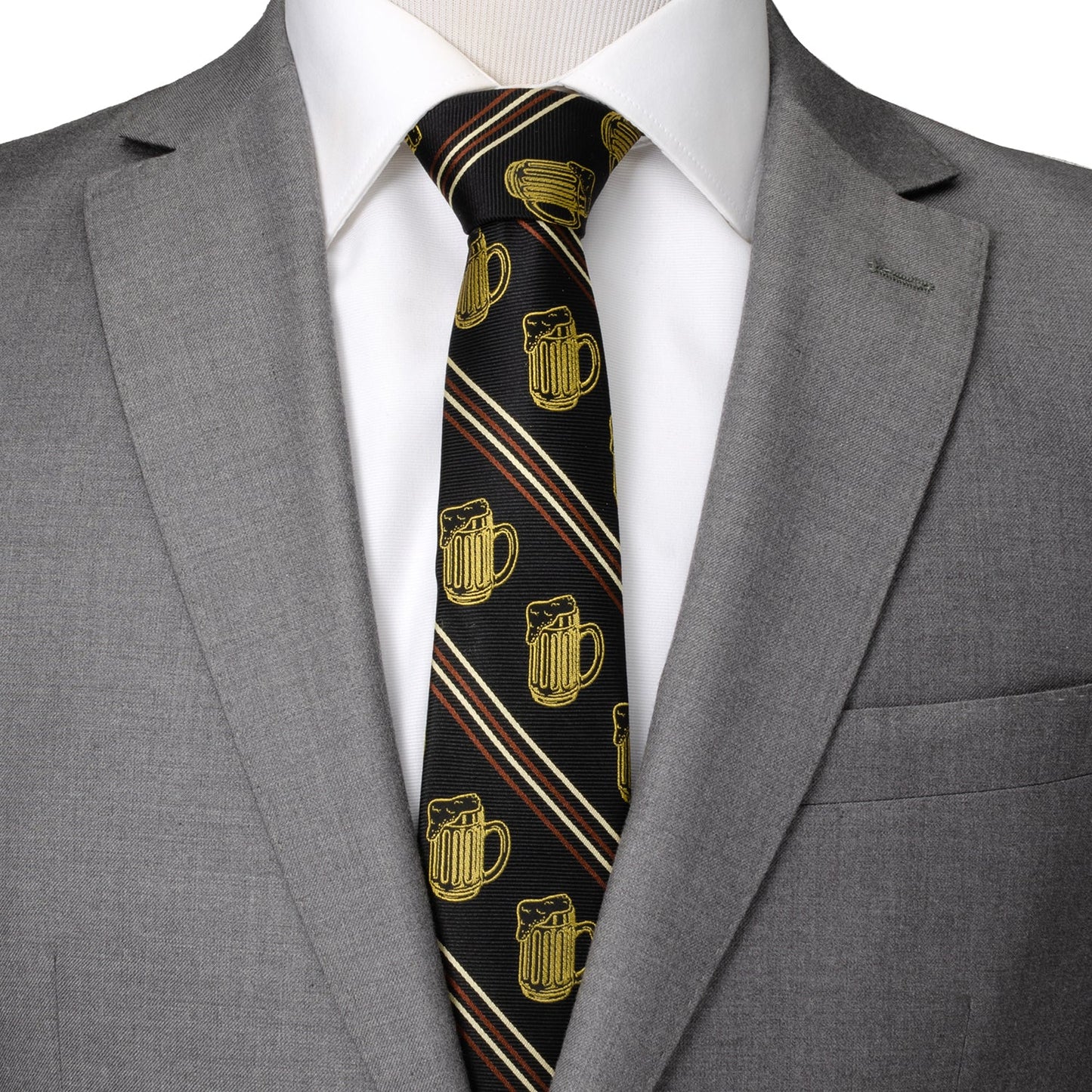 Corbata para hombre con rayas negras de Aficionado a la cerveza