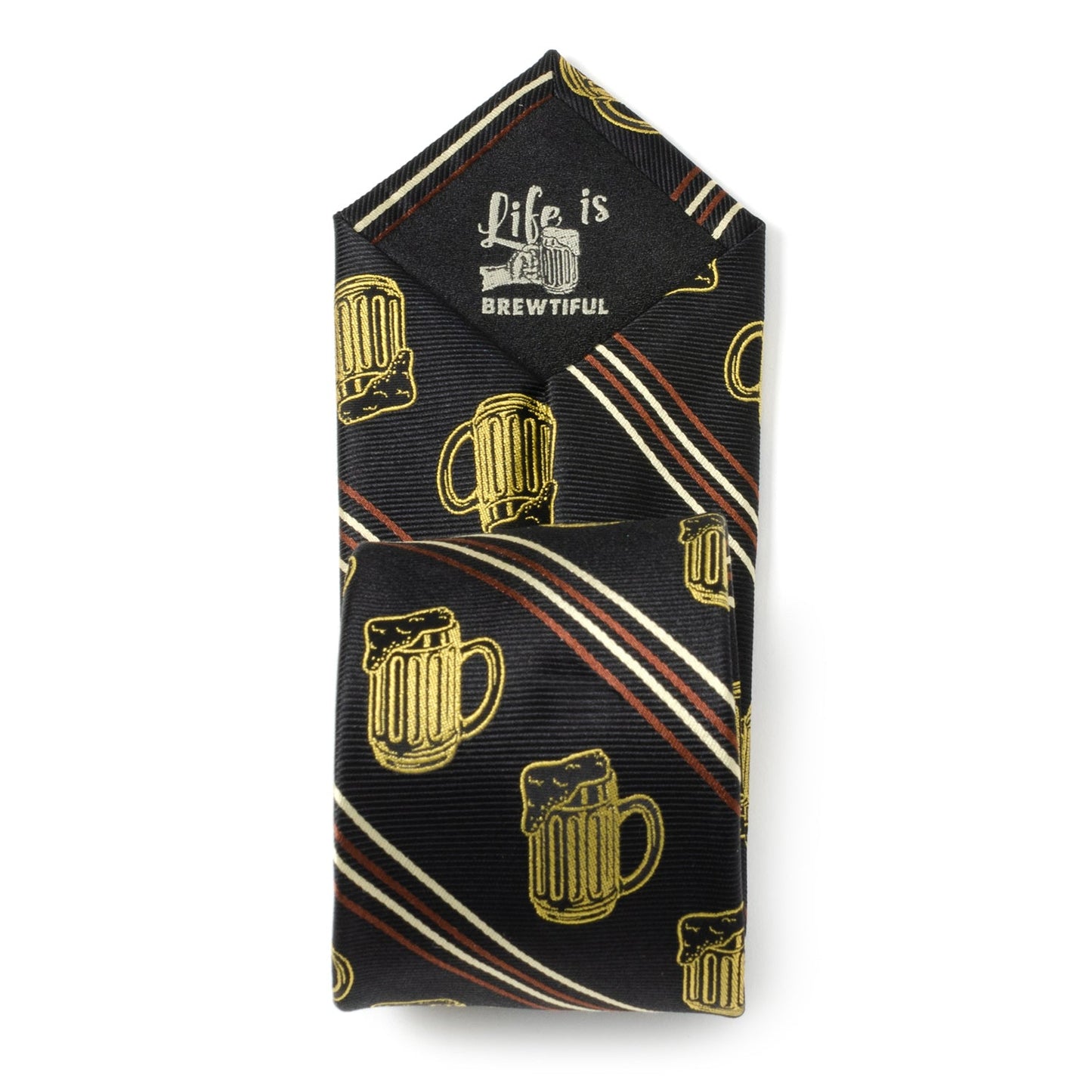 Corbata para hombre con rayas negras de Aficionado a la cerveza