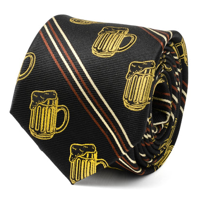 Corbata para hombre con rayas negras de Aficionado a la cerveza