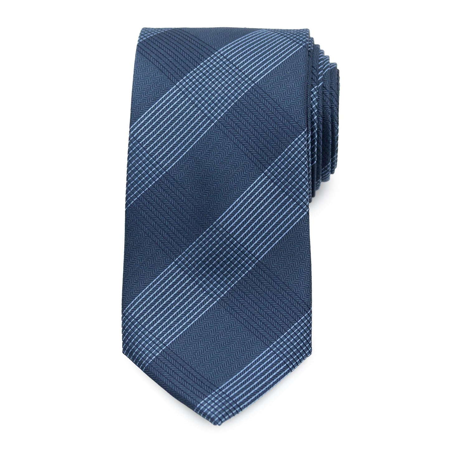 Corbata azul oscuro de cuadros para hombre, el mejor papá