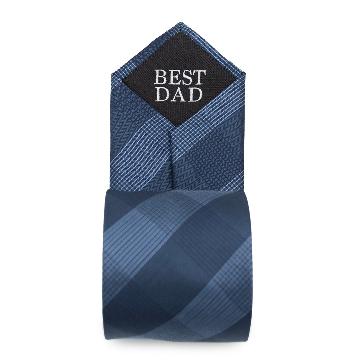 Corbata azul oscuro de cuadros para hombre, el mejor papá