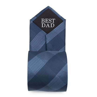Corbata azul oscuro de cuadros para hombre, el mejor papá