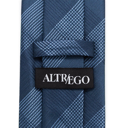 Corbata azul oscuro de cuadros para hombre, el mejor papá