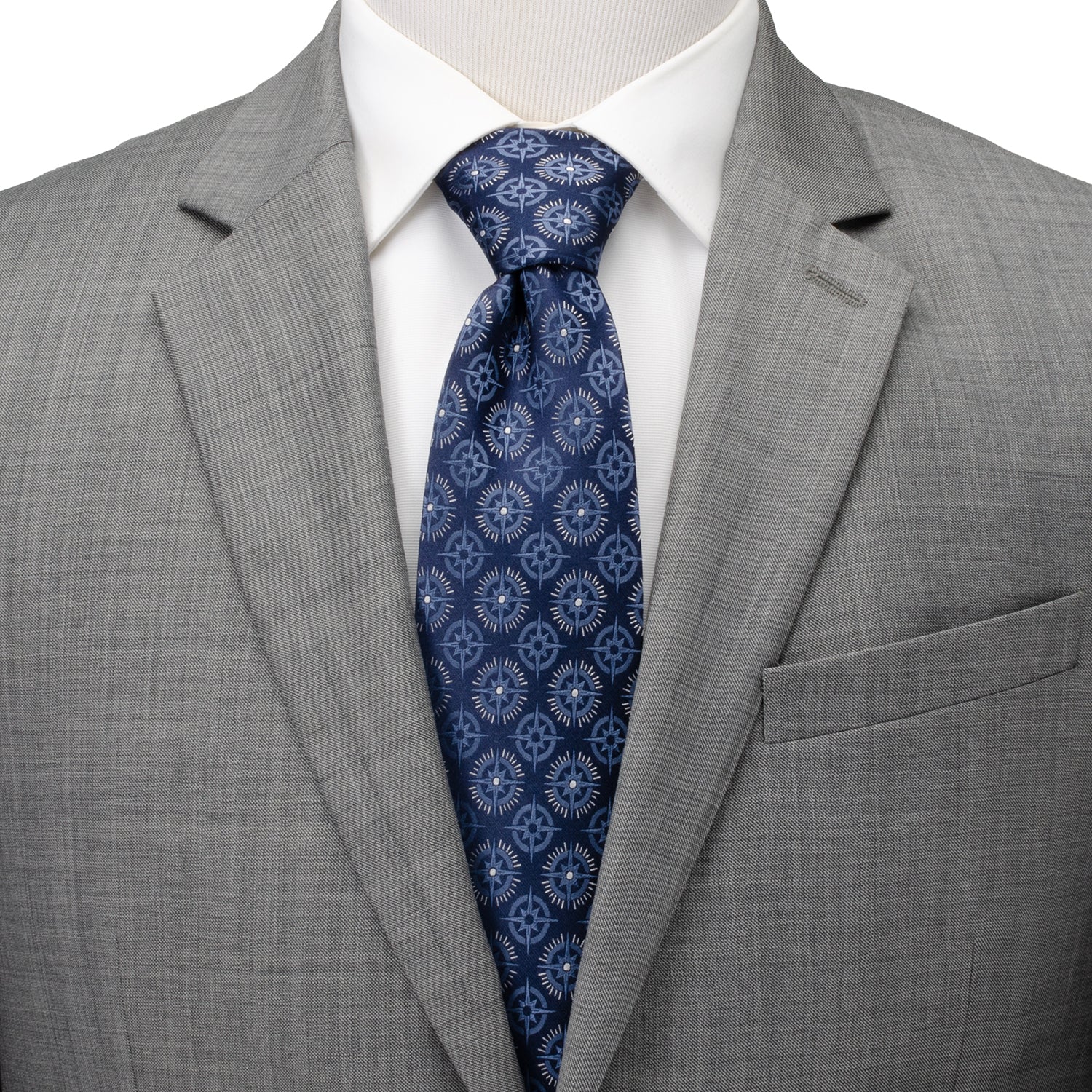 Compass Hidden Message Navy Blue Men's Tie - My Men's Shop
