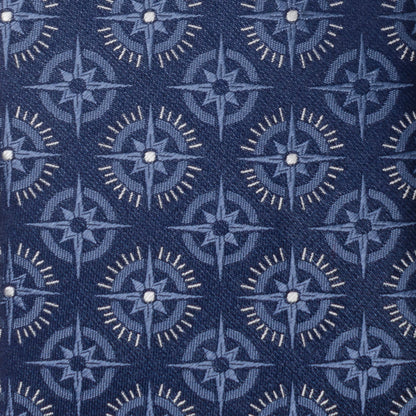 Compass Hidden Message Navy Blue Men's Tie