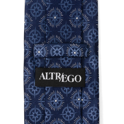 Compass Hidden Message Navy Blue Men's Tie - My Men's Shop