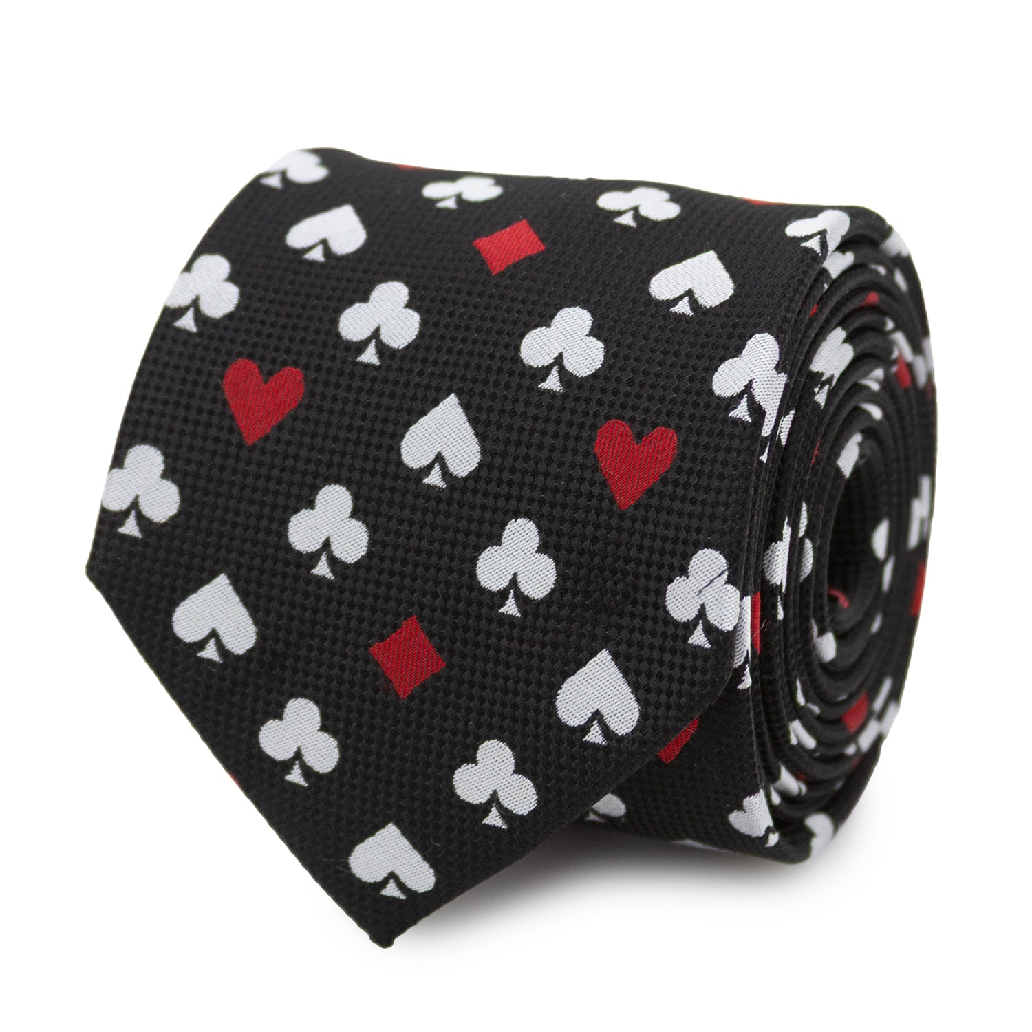 Card Suits Vegas Hidden Message Black Men's Tie - My Men's Shop