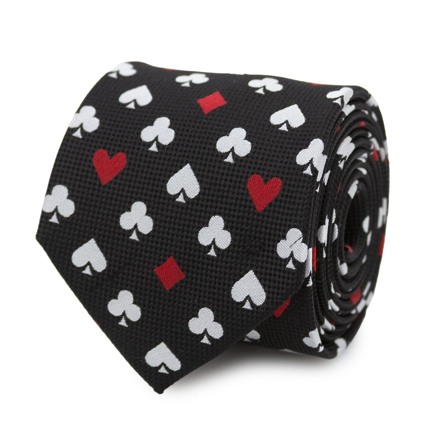 Corazones Picas Tréboles Diamantes Mensaje Oculto Corbata Negra para Hombre