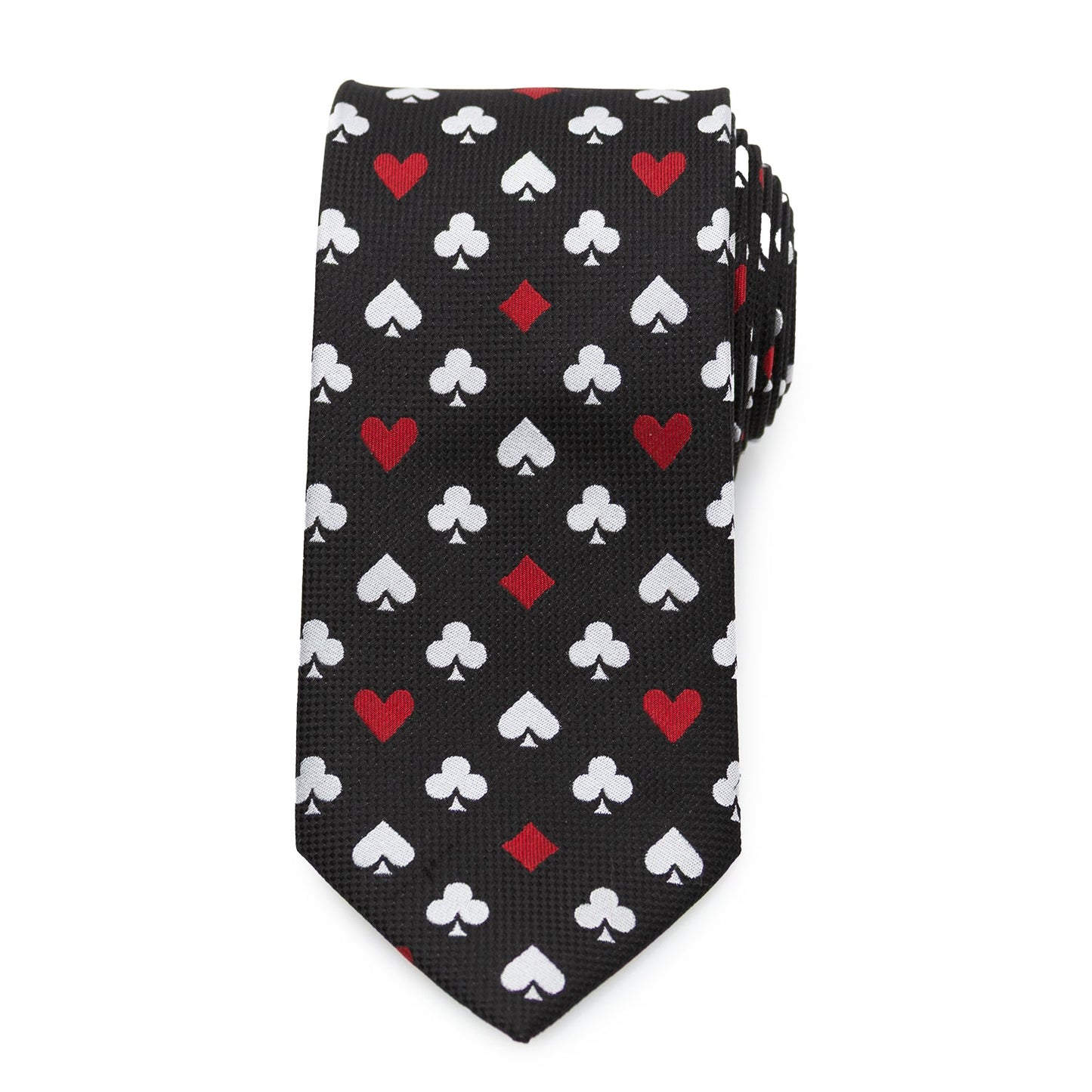 Card Suits Vegas Hidden Message Black Men's Tie - My Men's Shop