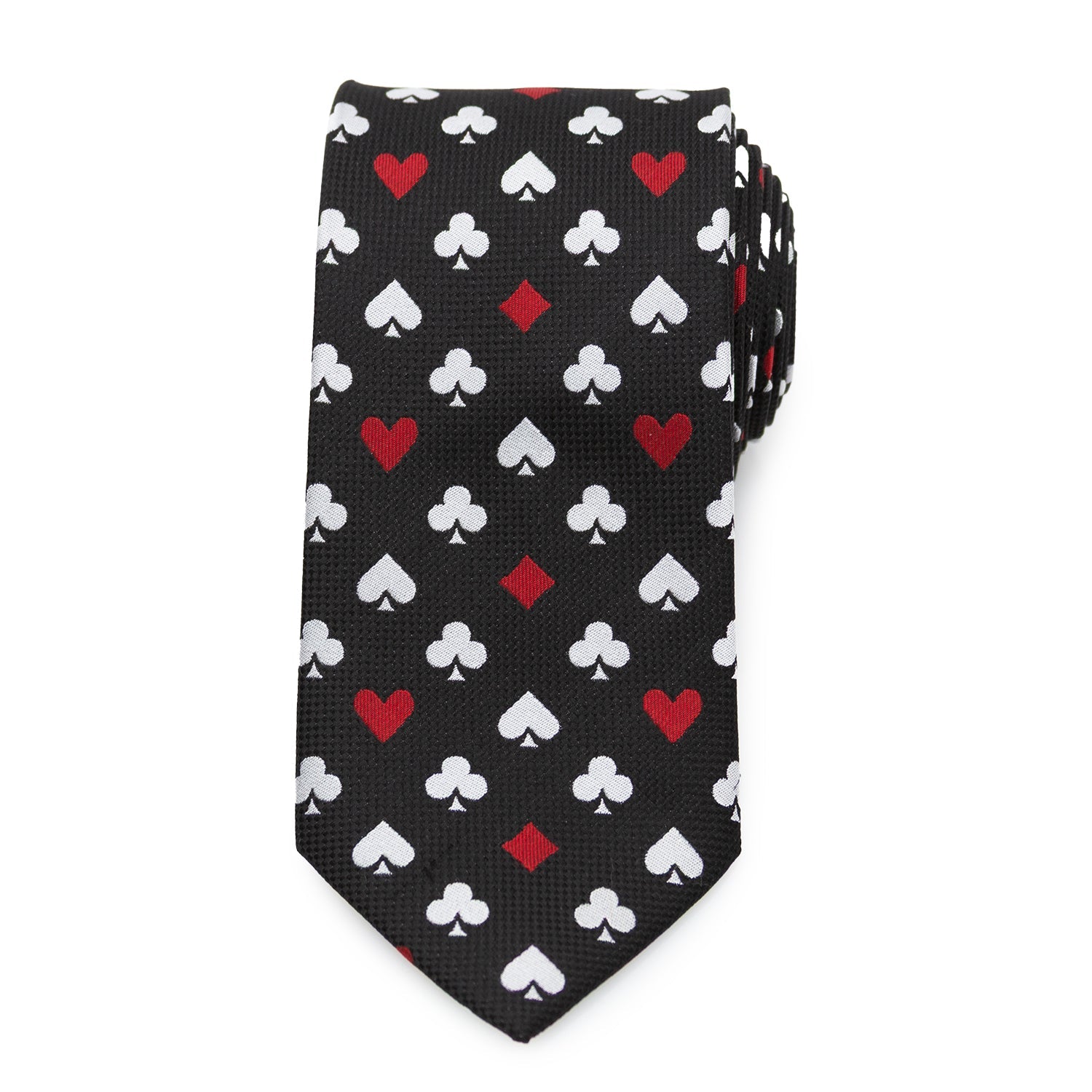 Card Suits Vegas Hidden Message Black Men's Tie - My Men's Shop