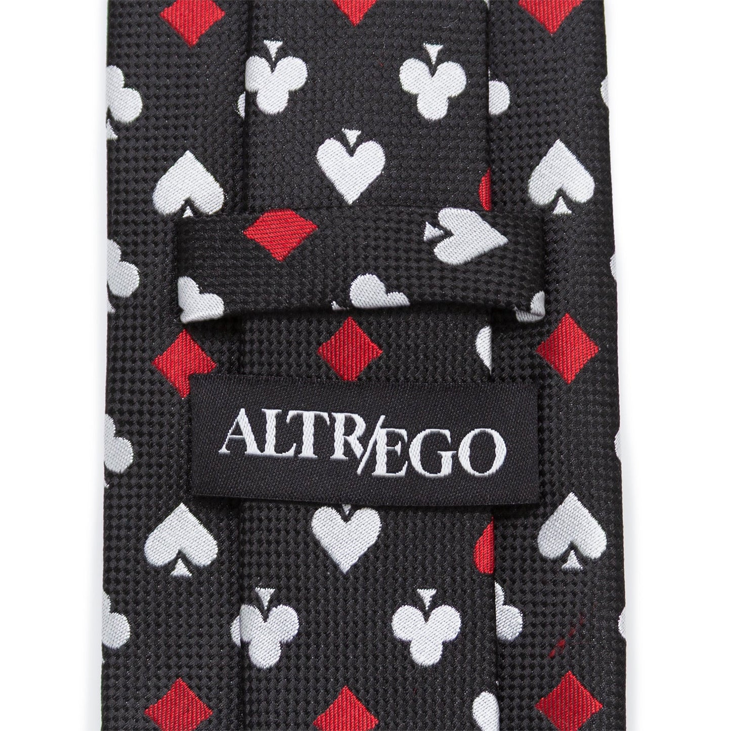 Card Suits Vegas Hidden Message Black Men's Tie - My Men's Shop