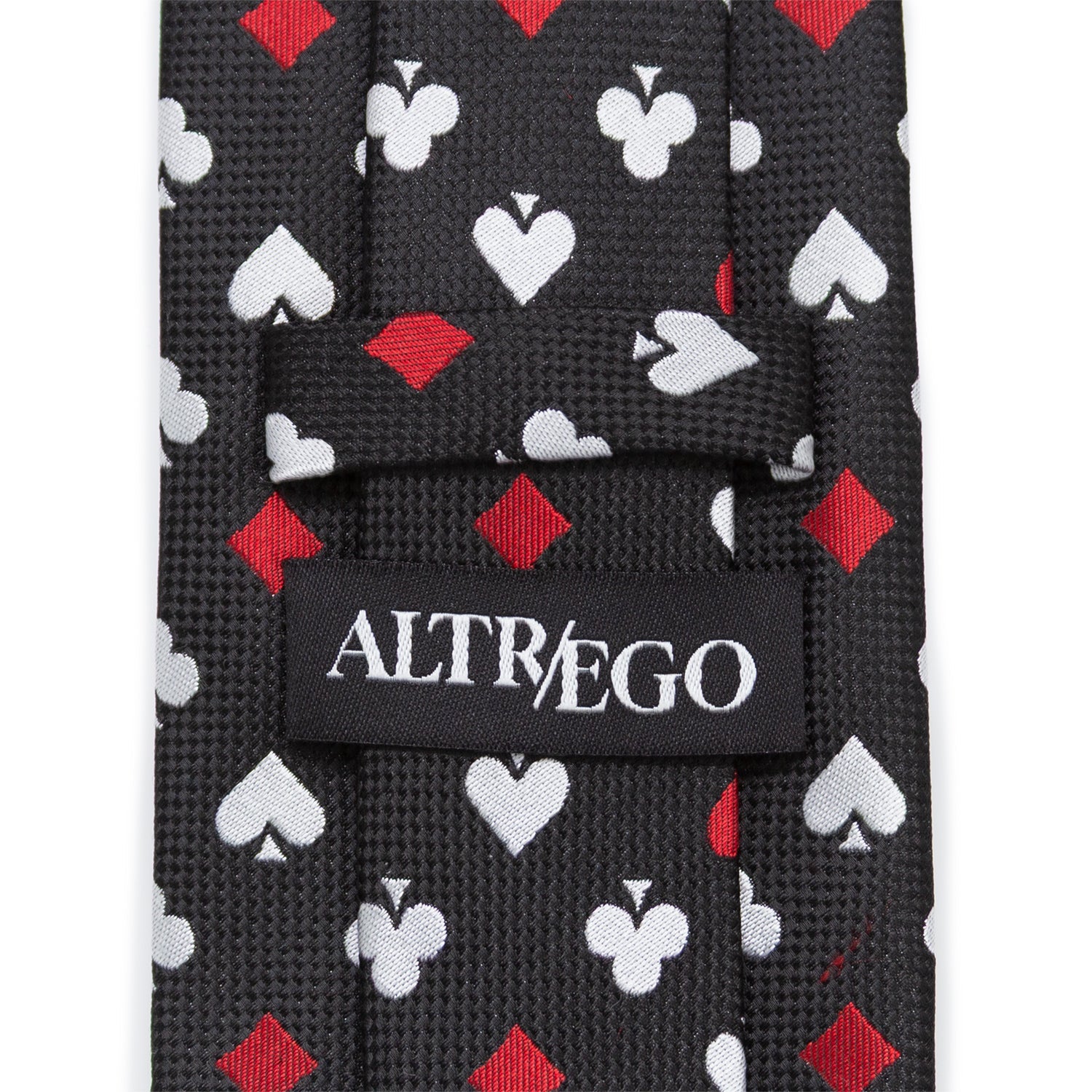 Card Suits Vegas Hidden Message Black Men's Tie - My Men's Shop