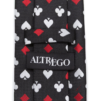Card Suits Vegas Hidden Message Black Men's Tie - My Men's Shop
