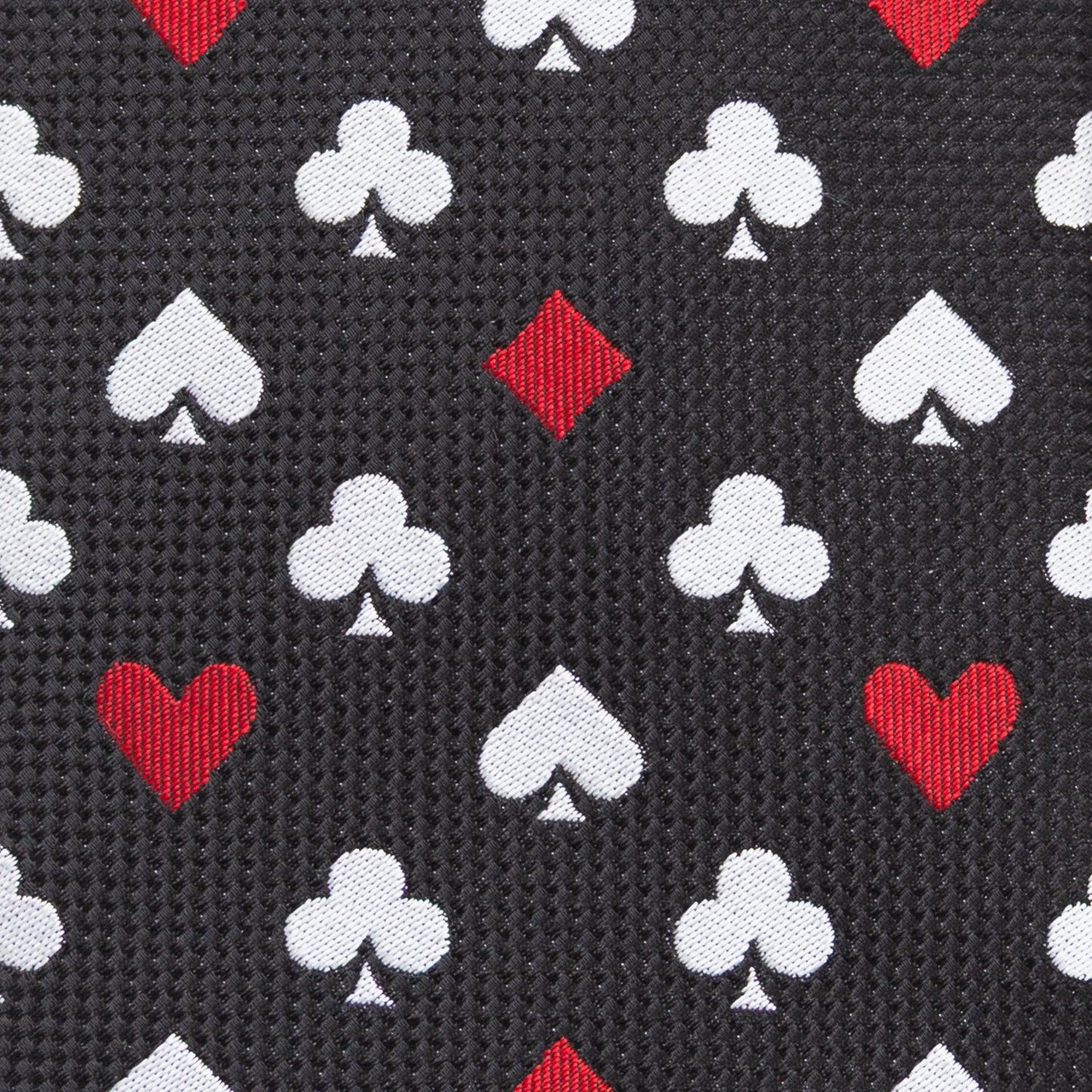 Corazones Picas Tréboles Diamantes Mensaje Oculto Corbata Negra para Hombre